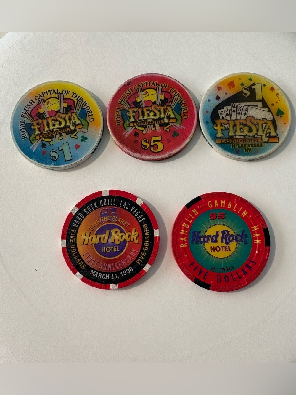 Hard Rock Hotel and Fiesta Casino Chips